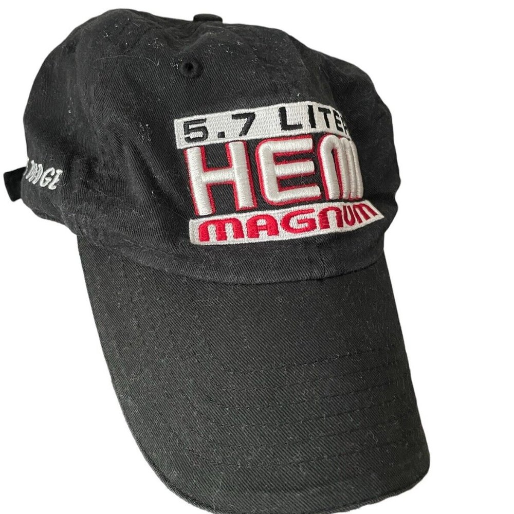 Lee DODGE Promo 5.7 Liter HEMI MAGNUM Black Baseball Dad Hat Cap Adjustable GC!